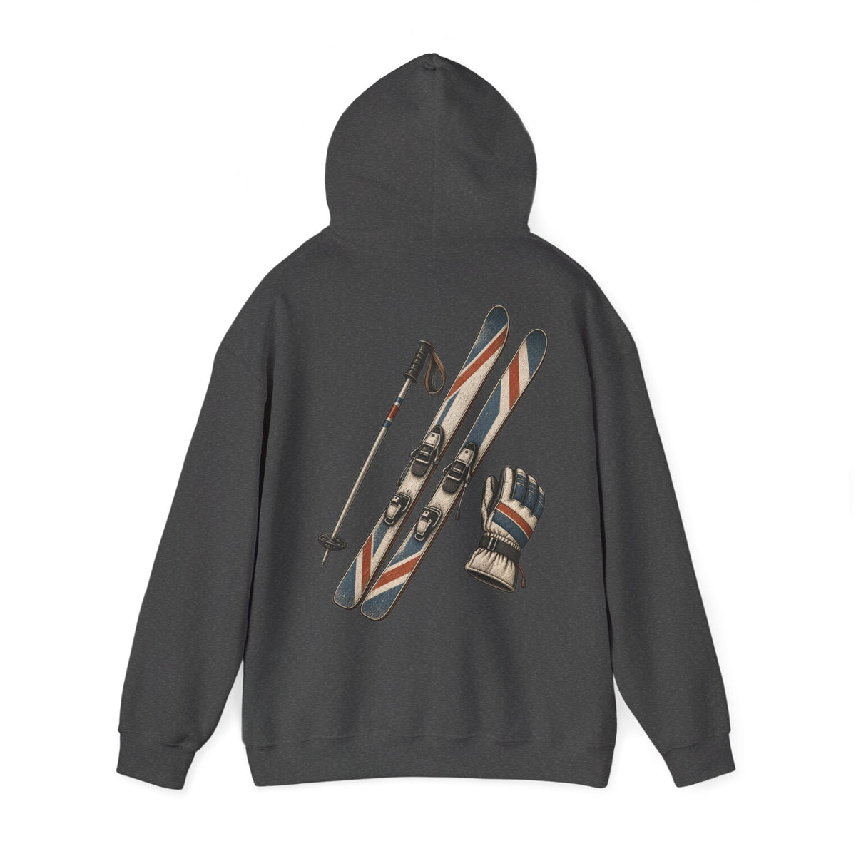 Pale Skiing Heavy Blend™ Hooded Sweatshirt — Dark Heather