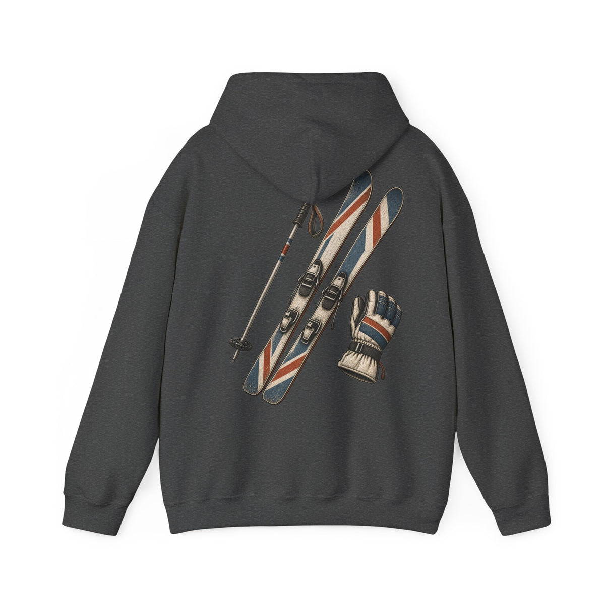 Pale Skiing Heavy Blend™ Hooded Sweatshirt — Dark Heather
